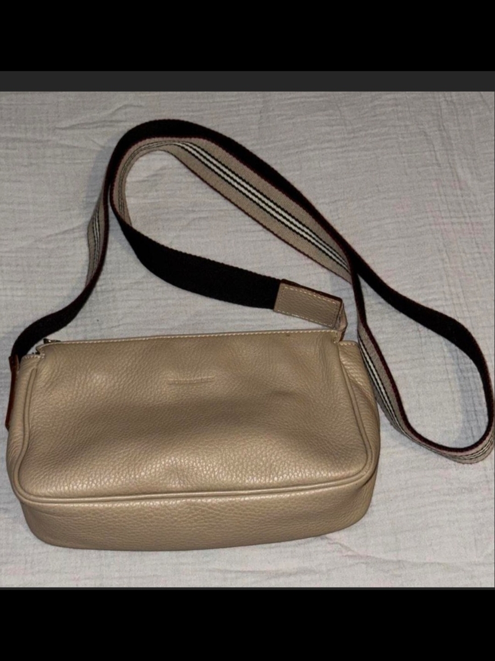 Burberry Beige Leather Pouch with Black Interior Label